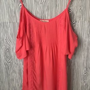 Coral Jessica Simpson Cold Shoulder Maternity Top